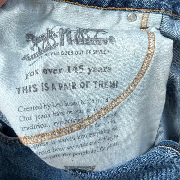 Levi’s 505 Regular Fit Jeans W42 L32 Zip Fly Straight Leg Medium Wash - Picture 6 of 7